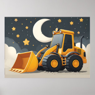 Poster Caminhão de Construção com Carregadeira Frontal