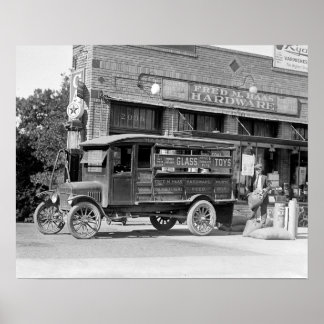 Pôster Caminhão de entrega da loja de hardware, 1924. Vin