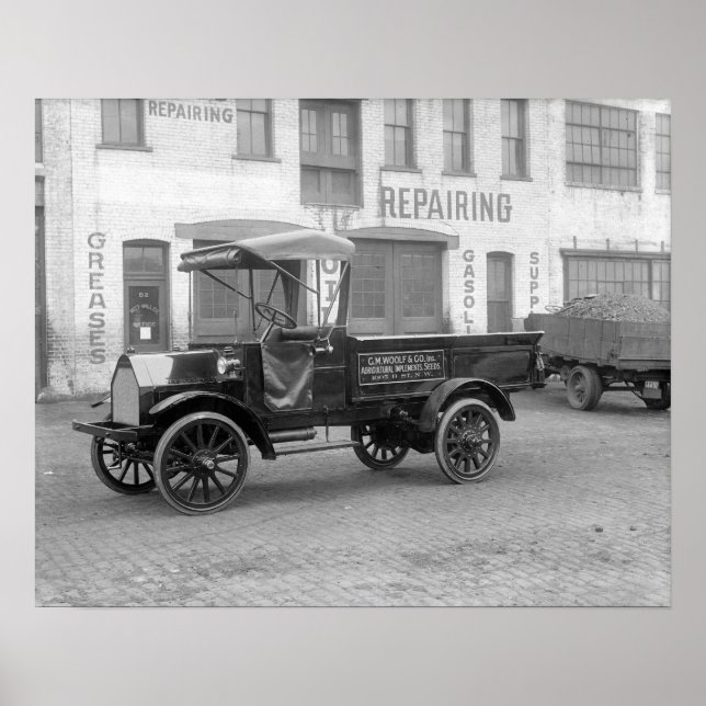 Pôster Caminhão de Entrega de Autopeças, 1915. Foto Antig (Frente)