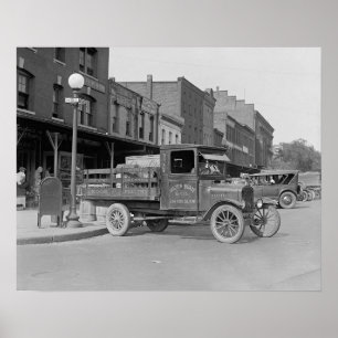 Pôster Caminhão de entrega de aves, 1926. Foto antiga