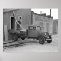 Caminhão de Entrega de Grãos, 1936. Foto Antiga