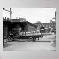 Caminhão de Entrega de Madeira, 1926. Foto Antiga