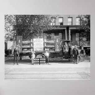 Poster Caminhão de entrega do pop de soda, 1920 adiantad