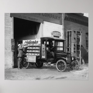Pôster Caminhão de entrega do pop de soda, 1924. Foto do