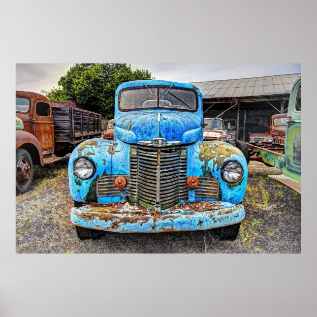 PÔSTER CAMINHÃO DE HARVESTER INTERNACIONAL DE 1946 (Frente)