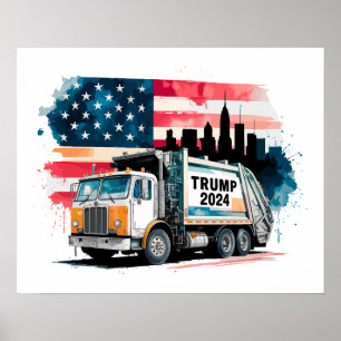 Poster Caminhão De Lixo Para Trump
