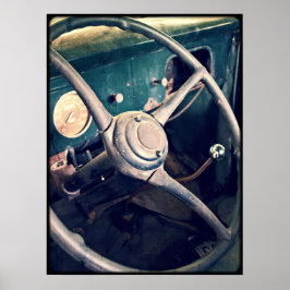 Pôster Caminhão de Recolha Clássico Antiquado