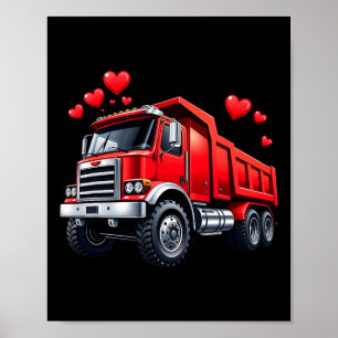 Poster Caminhão do Dia dos Namorados, Lixeira Com Coraçõe