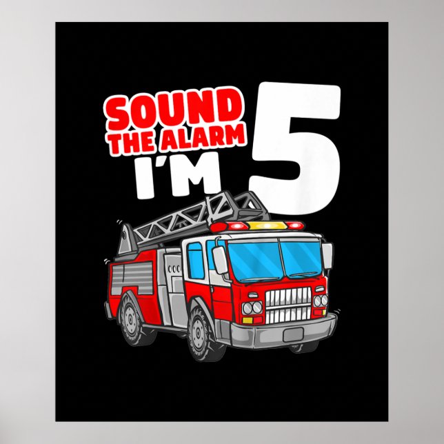 Poster Caminhão-Fogo de 5 anos 5 de Bombeiros (Frente)