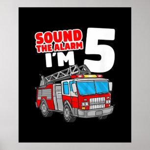 Poster Caminhão-Fogo de 5 anos 5 de Bombeiros