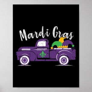 Poster Caminhão Mardi Gras - Gift Mardi Gras Engraçado