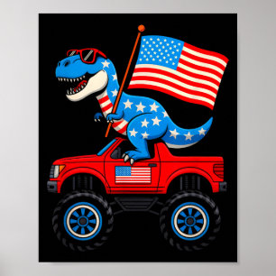 Poster Caminhão monstro 4 de julho bandeira americana pat
