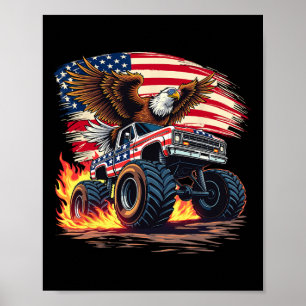 Poster Caminhão Monstro Bald Eagle - Bandeira Americana 4