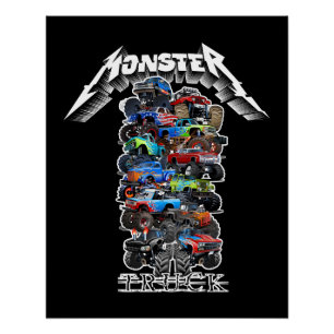 Pôster Caminhão monstro de desenho animado