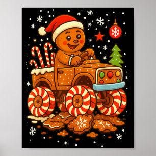 Poster Caminhão Monstro de Pão de Mel Natal Neve Natal Fo