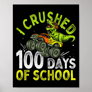 Poster Caminhão Monstro Dinossauro 100 Dias de Escola Esm
