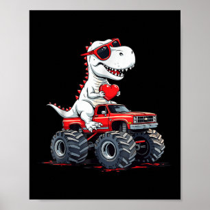 Poster Caminhão Monstro do Dinossauro dia de os namorados