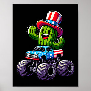 Poster Caminhão Monstro Montado em Cacto 4 de Julho