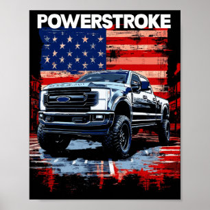 Poster Caminhão Werstroke Cabine Simples Bandeira America