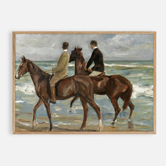 Poster Caminhar na praia, óleo de vintage