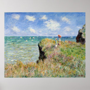Poster Caminhe no Cliff em Pourville - Claude Monet