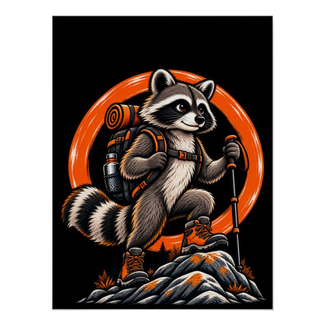 Pôster Caminheiro de Mapache – Trilhas Selvagens (Frente)
