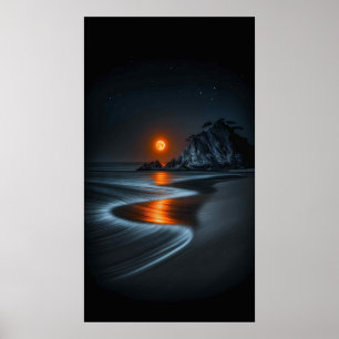 Poster Caminho ao Luar: Solidão na Praia