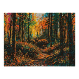 Pôster Caminho da Floresta do outono com o Download Digit