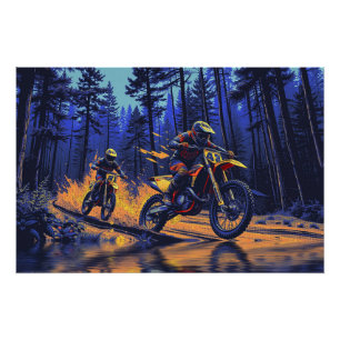 Pôster Caminho da Floresta - Motocross Racers
