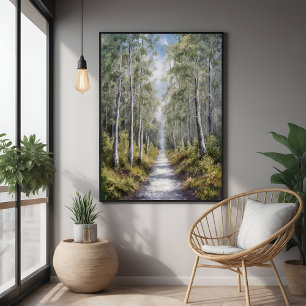 Pôster Caminho da Floresta Serene - Arte Paisagística Tra