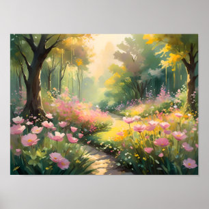 Poster Caminho da Floresta Serene - Natureza Tranquila