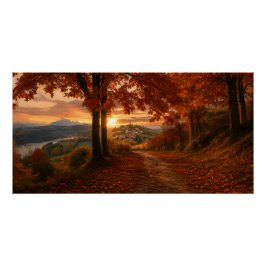 Pôster Caminho da Vinha Dourada – Poster da Paisagem do P