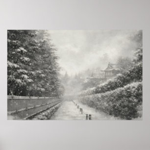 Poster Caminho de Bambu na Neve – Yang   Arte de Parede Z