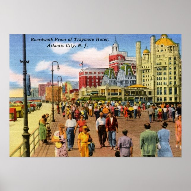 Poster Caminho de Ferro, Atlantic City Vintage (Frente)