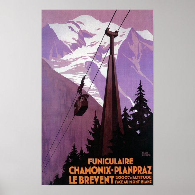 Poster Caminho de ferro Funicular para Brevent Mt. (Frente)