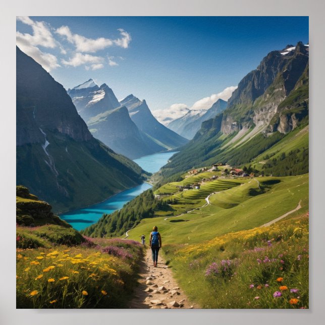 Poster Caminho de Hiker para a Serenidade - Montanha Cêni (Frente)