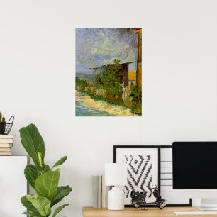 Pôster Caminho de Montmartre e Girassóis por Vincent van 