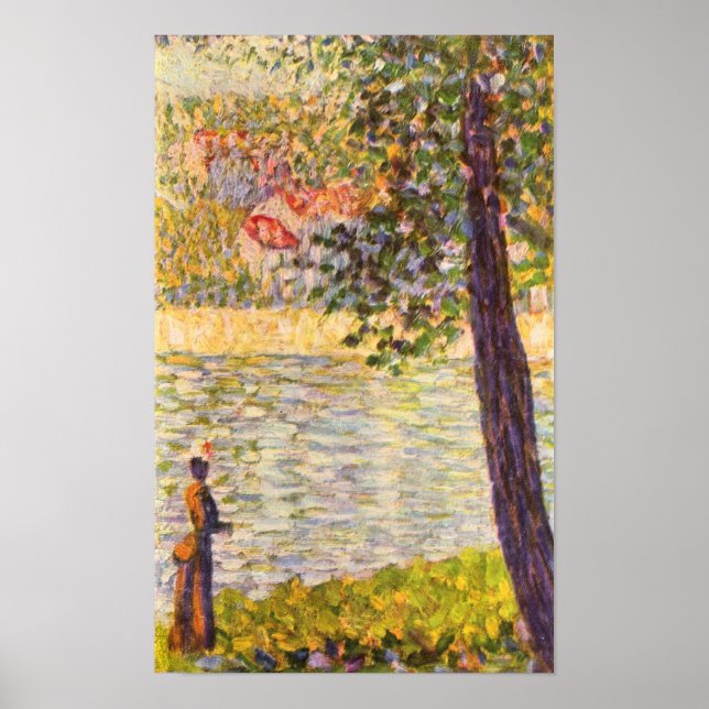 Poster Caminho de Seurat-Morning (O Sena em Courbevoie) (Frente)