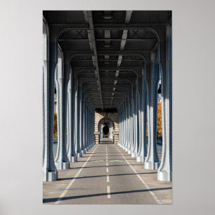 Poster Caminho do Ciclo no Ponto Bir-Hakeim - Paris, Fran