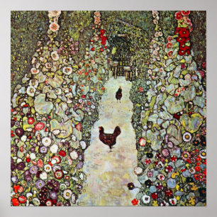 Poster Caminho do Jardim com Galinhas, Gustav Klimt, Art 