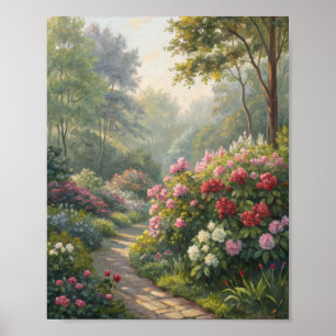 Poster Caminho do Jardim de Primavera Ensolarado Pintura