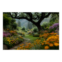 Pôster Caminho do Jardim sob o Majestoso Dossel Florido