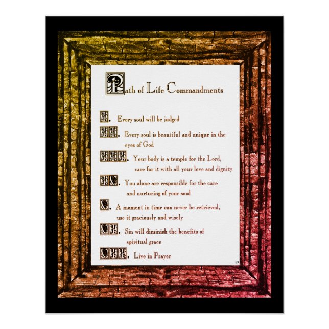 Pôster Caminho dos Mandamentos de Vida (Frente)