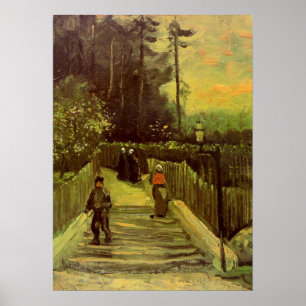 Pôster Caminho Íngreme em Montmartre por Vincent van Gogh