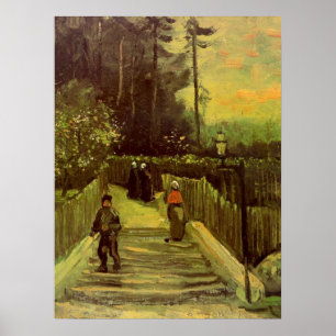 Pôster Caminho Íngreme em Montmartre por Vincent van Gogh
