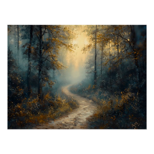 Pôster Caminho Místico da Floresta em Dawn (Frente)