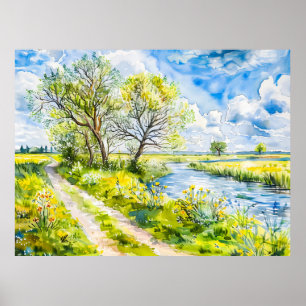 Poster Caminho mmer pelo Havel Havelland Estilo Aquarela