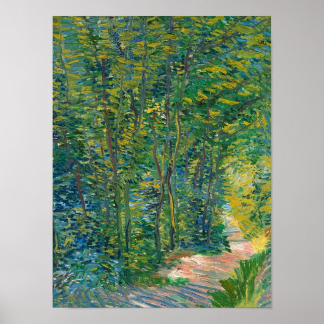 Poster Caminho na floresta, 1887, por Vincent van Gogh (Frente)