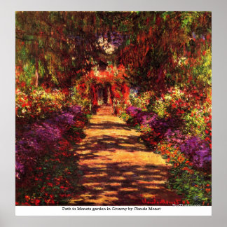 Poster Caminho no jardim de Montes em Giverny por Claude 