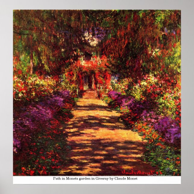 Poster Caminho no jardim de Montes em Giverny por Claude  (Frente)
